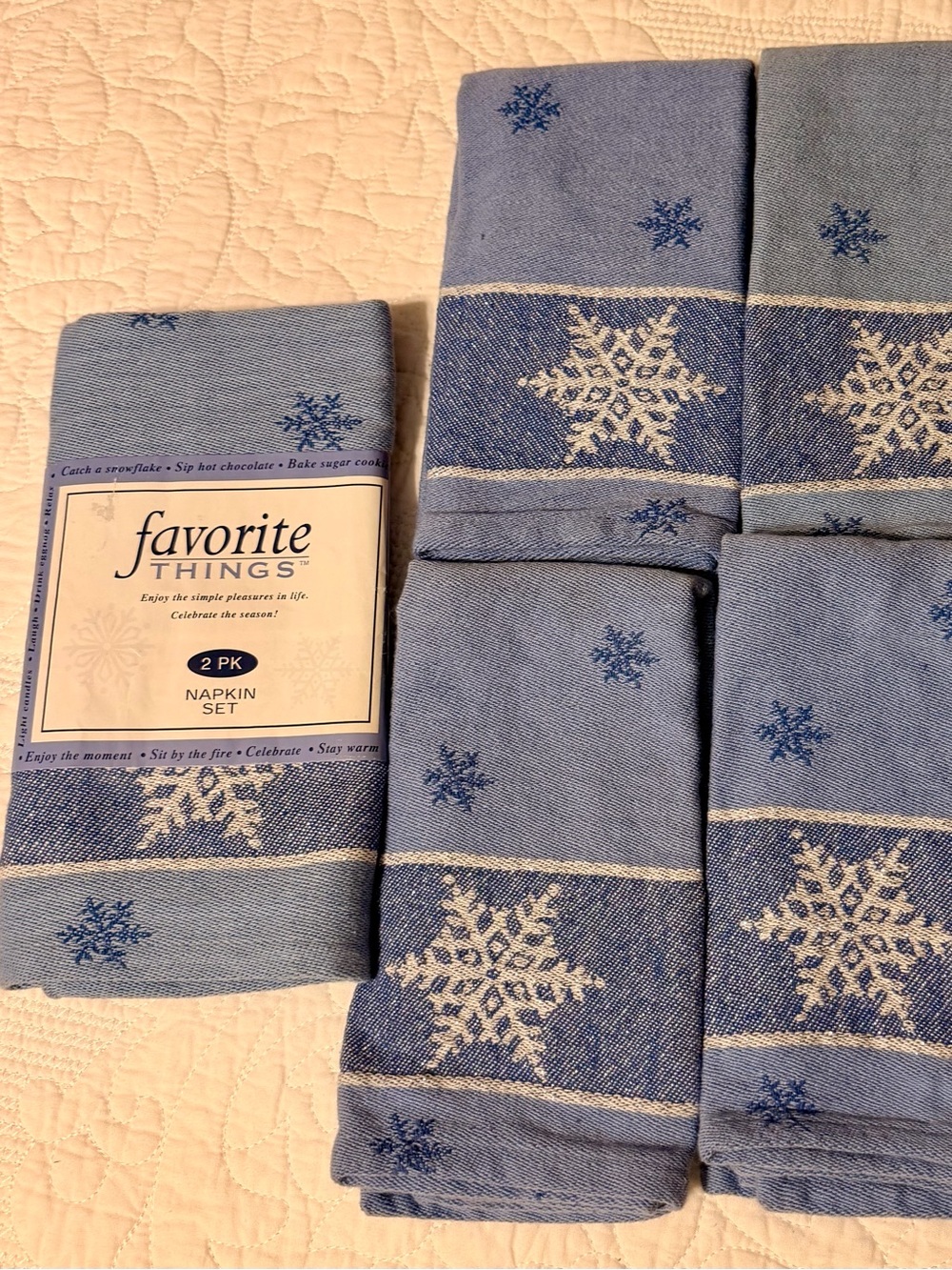 Holiday Snowflake Cloth Napkins